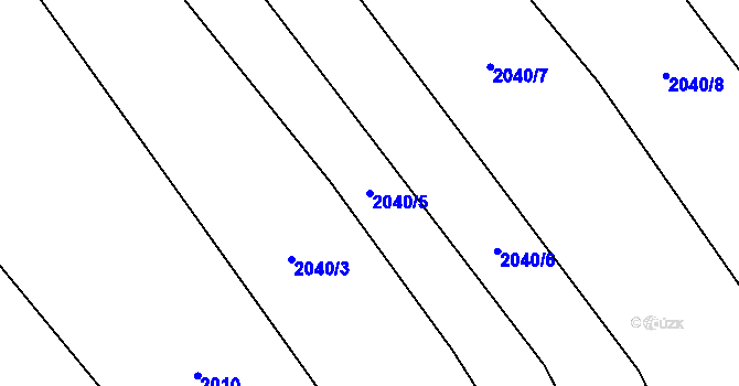 Parcela st. 2040/5 v KÚ Drysice, Katastrální mapa