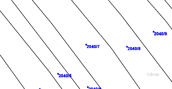 Parcela st. 2040/7 v KÚ Drysice, Katastrální mapa