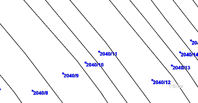 Parcela st. 2040/11 v KÚ Drysice, Katastrální mapa
