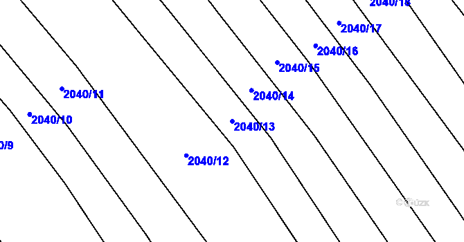 Parcela st. 2040/13 v KÚ Drysice, Katastrální mapa