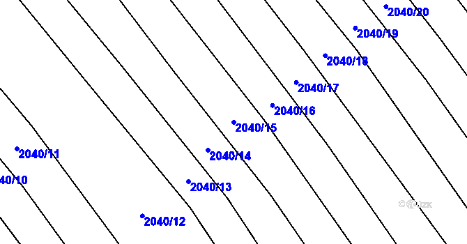 Parcela st. 2040/15 v KÚ Drysice, Katastrální mapa