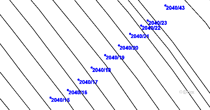 Parcela st. 2040/19 v KÚ Drysice, Katastrální mapa