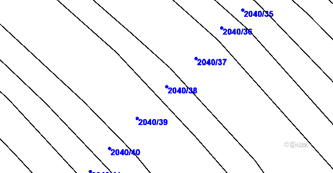 Parcela st. 2040/38 v KÚ Drysice, Katastrální mapa