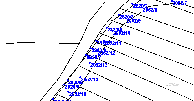 Parcela st. 2052/12 v KÚ Drysice, Katastrální mapa