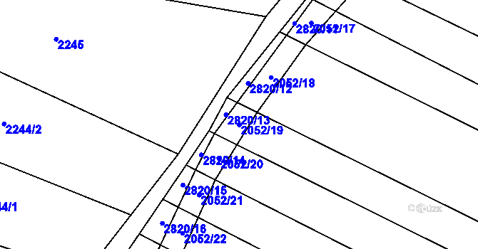Parcela st. 2052/19 v KÚ Drysice, Katastrální mapa
