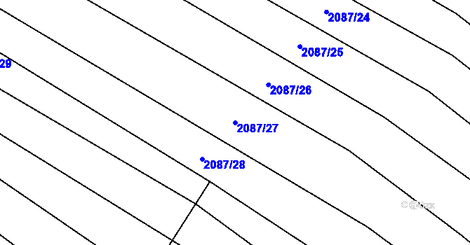Parcela st. 2087/27 v KÚ Drysice, Katastrální mapa
