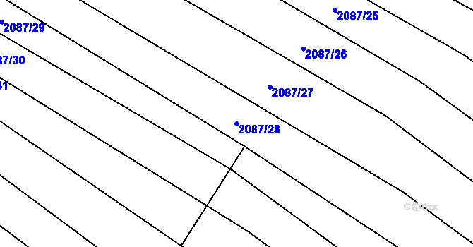 Parcela st. 2087/28 v KÚ Drysice, Katastrální mapa