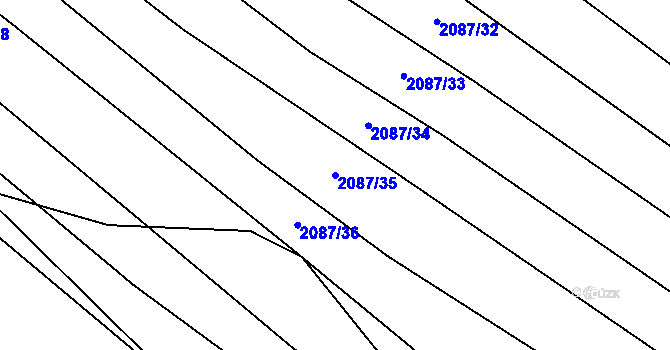 Parcela st. 2087/35 v KÚ Drysice, Katastrální mapa