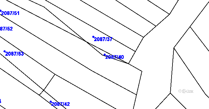 Parcela st. 2087/40 v KÚ Drysice, Katastrální mapa