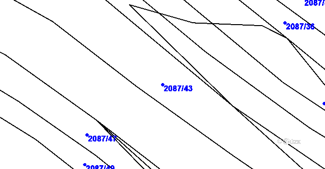 Parcela st. 2087/43 v KÚ Drysice, Katastrální mapa
