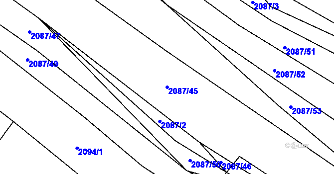 Parcela st. 2087/45 v KÚ Drysice, Katastrální mapa