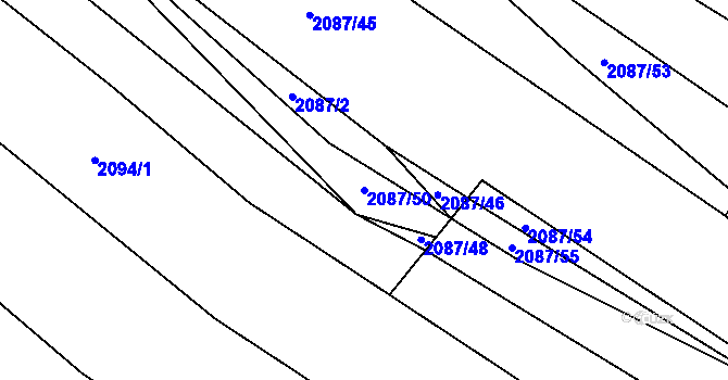 Parcela st. 2087/50 v KÚ Drysice, Katastrální mapa