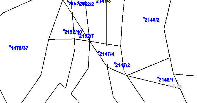 Parcela st. 2147/4 v KÚ Drysice, Katastrální mapa