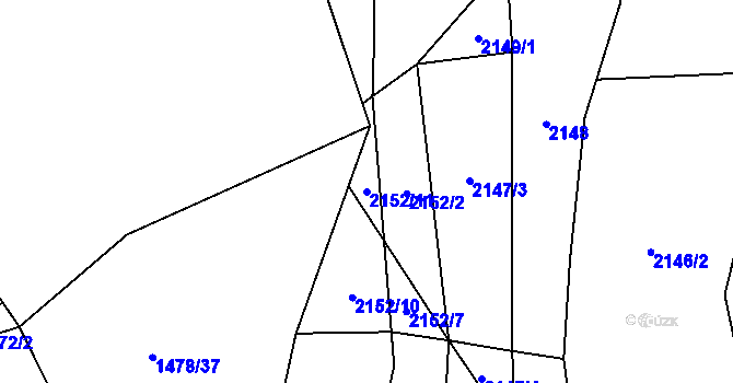 Parcela st. 2152/11 v KÚ Drysice, Katastrální mapa