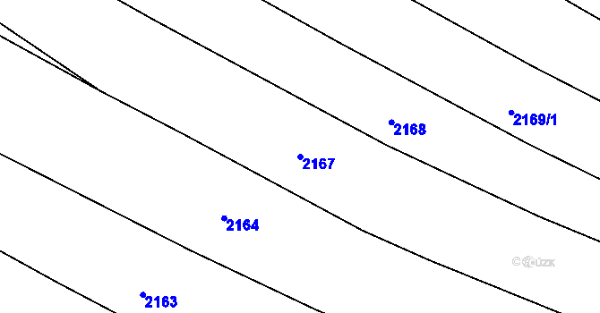 Parcela st. 2167 v KÚ Drysice, Katastrální mapa