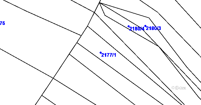 Parcela st. 2177/1 v KÚ Drysice, Katastrální mapa