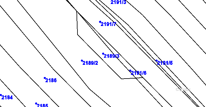 Parcela st. 2189/3 v KÚ Drysice, Katastrální mapa