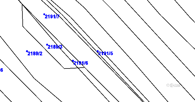 Parcela st. 2191/5 v KÚ Drysice, Katastrální mapa