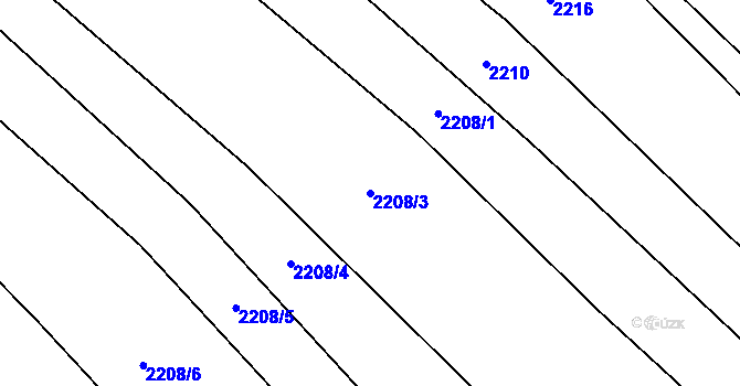 Parcela st. 2208/3 v KÚ Drysice, Katastrální mapa