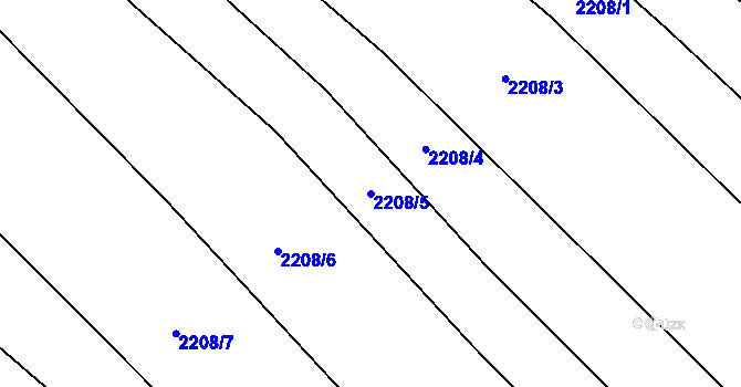 Parcela st. 2208/5 v KÚ Drysice, Katastrální mapa