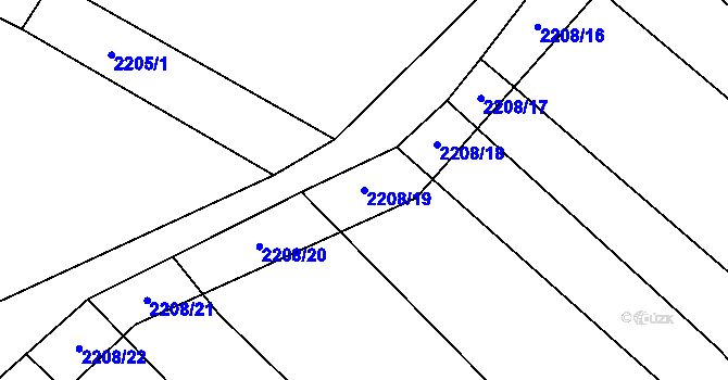 Parcela st. 2208/19 v KÚ Drysice, Katastrální mapa