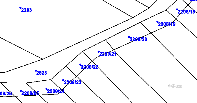 Parcela st. 2208/21 v KÚ Drysice, Katastrální mapa