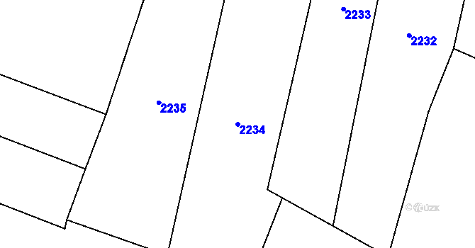 Parcela st. 2234 v KÚ Drysice, Katastrální mapa