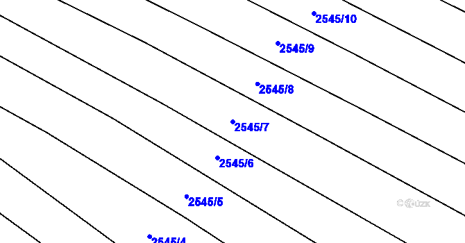 Parcela st. 2545/7 v KÚ Drysice, Katastrální mapa