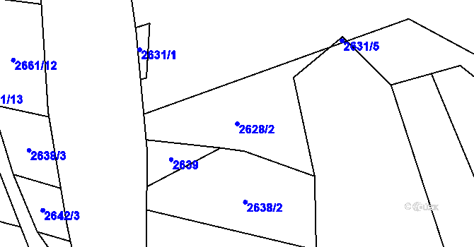 Parcela st. 2628/2 v KÚ Drysice, Katastrální mapa