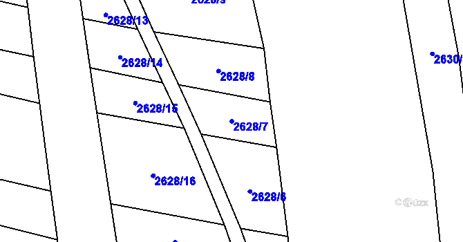 Parcela st. 2628/7 v KÚ Drysice, Katastrální mapa