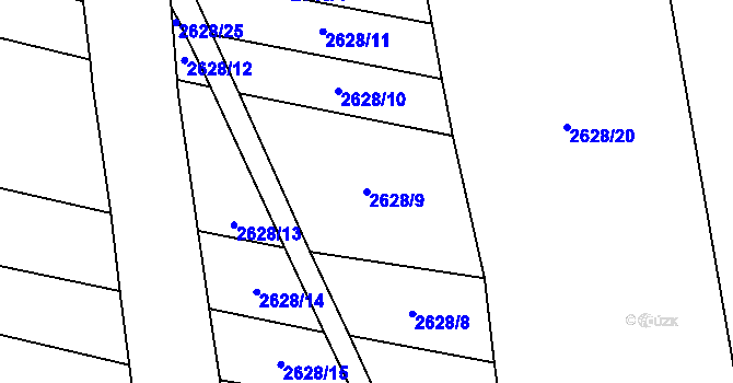 Parcela st. 2628/9 v KÚ Drysice, Katastrální mapa