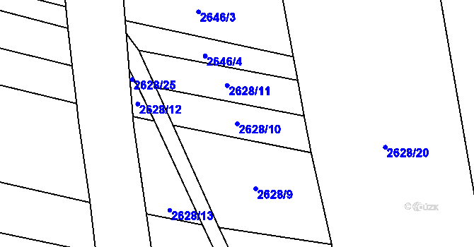Parcela st. 2628/10 v KÚ Drysice, Katastrální mapa