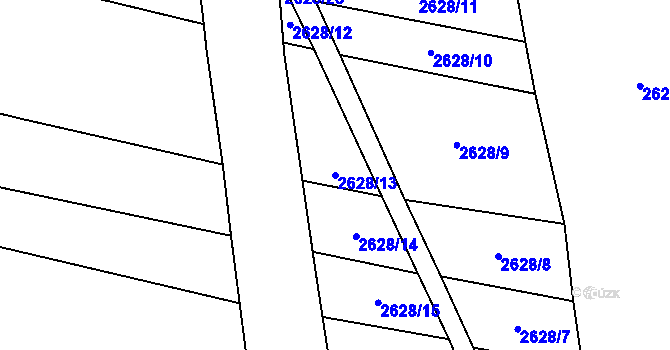 Parcela st. 2628/13 v KÚ Drysice, Katastrální mapa