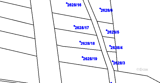 Parcela st. 2628/18 v KÚ Drysice, Katastrální mapa