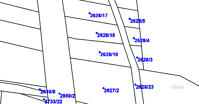 Parcela st. 2628/19 v KÚ Drysice, Katastrální mapa