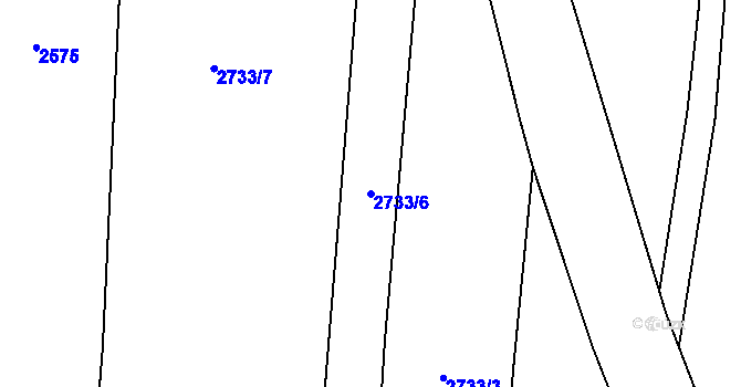 Parcela st. 2733/6 v KÚ Drysice, Katastrální mapa