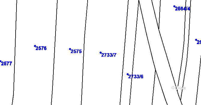 Parcela st. 2733/7 v KÚ Drysice, Katastrální mapa