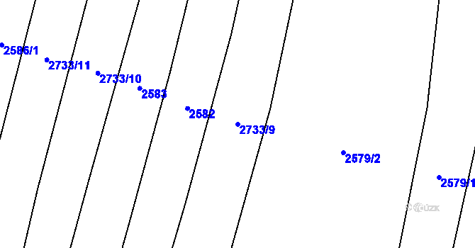 Parcela st. 2733/9 v KÚ Drysice, Katastrální mapa