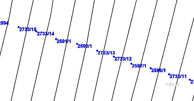 Parcela st. 2733/13 v KÚ Drysice, Katastrální mapa