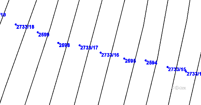 Parcela st. 2733/16 v KÚ Drysice, Katastrální mapa