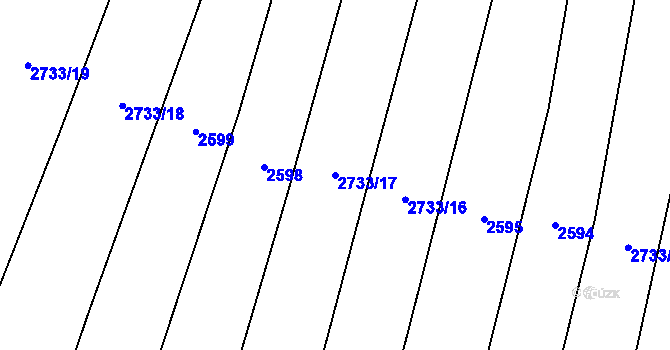 Parcela st. 2733/17 v KÚ Drysice, Katastrální mapa
