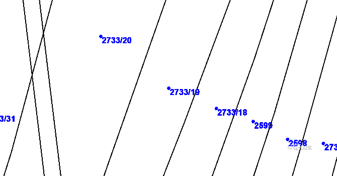Parcela st. 2733/19 v KÚ Drysice, Katastrální mapa