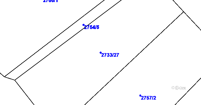 Parcela st. 2733/27 v KÚ Drysice, Katastrální mapa