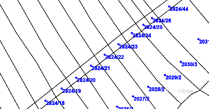 Parcela st. 2824/22 v KÚ Drysice, Katastrální mapa