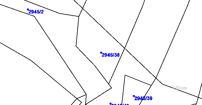 Parcela st. 2945/38 v KÚ Drysice, Katastrální mapa