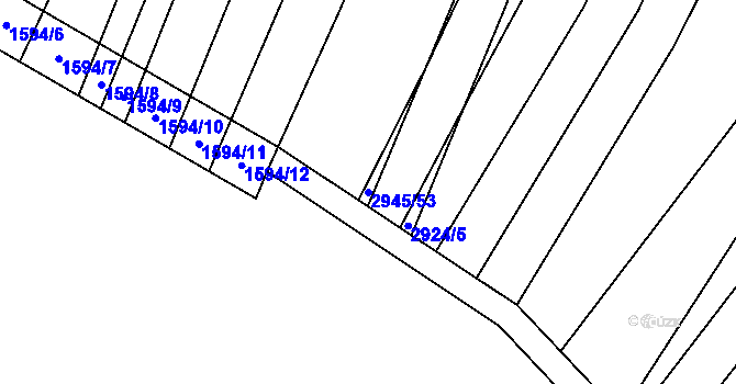 Parcela st. 2945/53 v KÚ Drysice, Katastrální mapa