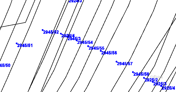 Parcela st. 2945/55 v KÚ Drysice, Katastrální mapa