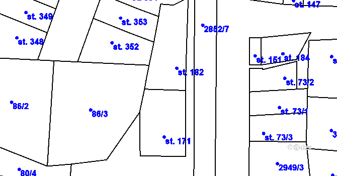 Parcela st. 80/8 v KÚ Drysice, Katastrální mapa
