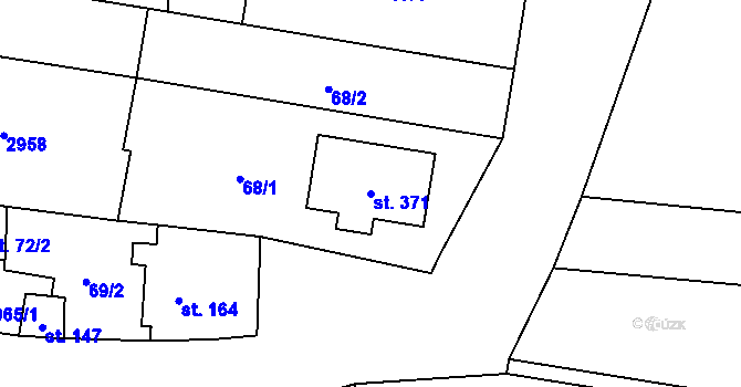 Parcela st. 371 v KÚ Drysice, Katastrální mapa