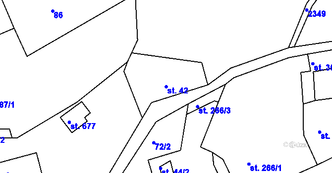 Parcela st. 42 v KÚ Držkov, Katastrální mapa